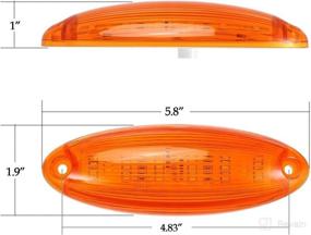 img 1 attached to 🚛 Partsam 5pcs Waterproof Amber Lens Yellow 6 LED Top Cab Marker Roof Running Lights Lamps for Freightliner Cascadia Heavy Duty Trucks - Replacement Solution