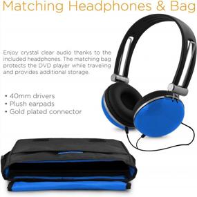 img 1 attached to Entertain On The Go With The Ematic Portable DVD Player - 9-Inch Swivel Screen, Travel Bag, And Headphones In Blue