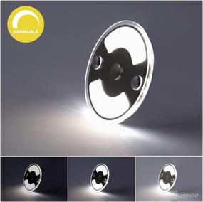 img 2 attached to 🔆 12V Dimmable RV Interior LED Puck Light Set - Acrylic Disk Light with Touch Switch, Surface Mount LED Light Fixture for Camper Van Motorhome Galley Cabinet Bedside Lighting - 4-Pack (3" Cool White)