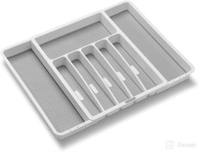 img 4 attached to 🍴 Madesmart Expandable Silverware Tray-White: Classic Collection, 8-Compartments, Sorting Icons, Soft-Grip Lining, BPA-Free