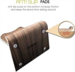 img 1 attached to SAMDI Wood Tablet Stand: Stylish Black Walnut Holder For IPad, Kindle, And Other Tablets (4-13 Inch)