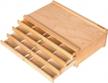 portable 4-drawer artist supply storage box - beech wood pencil & brush organizer for pastels, pens, brushes, stamp logo