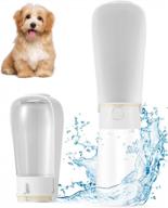 portable dog water bottle bowl - 15.2oz capacity, leak proof dispenser for walking, travelling & hiking - rotatable trough for medium & small dogs lightweight логотип