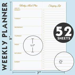 img 1 attached to 52-Week Magnetic Meal Planner And Grocery List Pad For Fridge/Desk - Plan Your Weekly Menu And Shopping List With Ease!