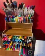 img 1 attached to Organize Your Desk With Marbrasse Upgraded Wooden Pencil Holder - Art Supply & Stationary Organizer Caddy (B16GZ-Cherry) review by Jero Fontaine