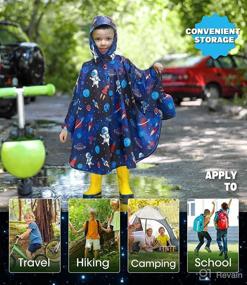 img 1 attached to 🌧️ Reusable Waterproof Boys Rain Jacket - Lightweight Kids Rain Poncho, Toddler Raincoat