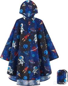 img 4 attached to 🌧️ Reusable Waterproof Boys Rain Jacket - Lightweight Kids Rain Poncho, Toddler Raincoat