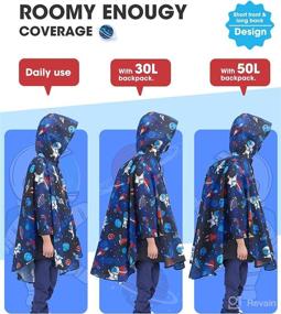 img 3 attached to 🌧️ Reusable Waterproof Boys Rain Jacket - Lightweight Kids Rain Poncho, Toddler Raincoat