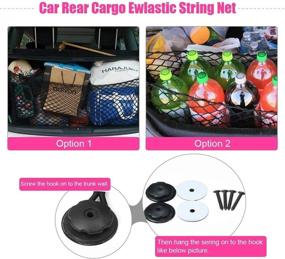 img 1 attached to 🔒 Ideapro Rear Cargo Net: Secure Multipurpose Car Netting Carrier for SUV, Jeep, and Truck (39x27 in) - Includes Mounting Screws!