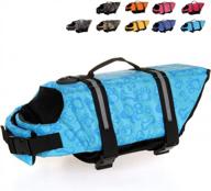 жилет для спасательных жилетов для собак haocoo: светоотражающие полоски, регулируемый ремень, защитный чехол для купальника - blue bone design (размер s) логотип