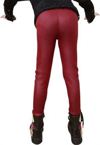 img 1 attached to 💖 Tulucky Winter Leather Stretch Leggings for Girls' Clothing - Best Leggings