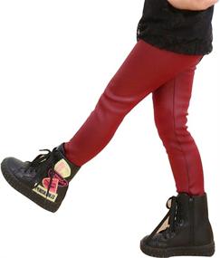 img 3 attached to 💖 Tulucky Winter Leather Stretch Leggings for Girls' Clothing - Best Leggings