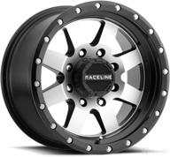 raceline wheels 935m defender wheel black machined 16x8&#34 logo