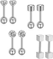 stylish & durable: get the perfect look with gnoliew 18g tragus earrings made of 316l stainless steel logo