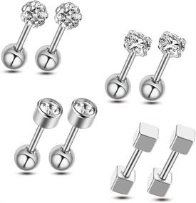 img 2 attached to Stylish & Durable: Get The Perfect Look With Gnoliew 18G Tragus Earrings Made Of 316L Stainless Steel