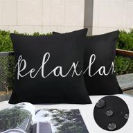 outdoor waterproof pillow covers 18x18 - set of 2 black & white relax throw pillow covers decorative patio furniture cushion cases logo