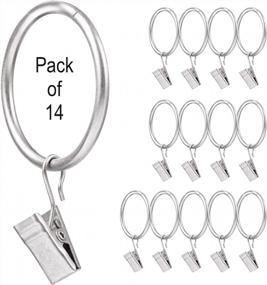 img 4 attached to 14 Pack Curtain Rings With Clips, Heavy Duty Drapery Clip Hangers 1.65 Inch Diameter For 5/8 To 1 Inch Rods - Rustproof Metal Silver