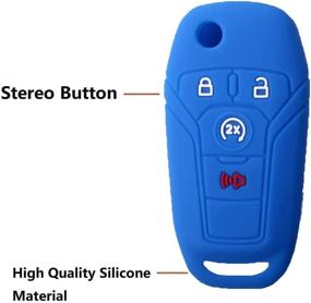 img 1 attached to Suitable For Ford F150 F250 F350 4 Button Car Silicone Remote Control Key Cover Interior Accessories