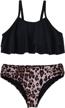 hilor flouncy two piece swimsuits for kids: fun and stylish ruffled bikini set for girls logo