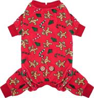 🐶 kyeese gingerbread man dog pajamas - xmas holiday onesie for dogs - soft stretchable material логотип