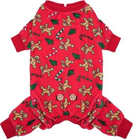 img 4 attached to 🐶 KYEESE Gingerbread Man Dog Pajamas - Xmas Holiday Onesie for Dogs - Soft Stretchable Material