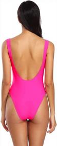 img 1 attached to MIAIULIA Women'S Retro 80S/90S Inspired High Cut Low Back Padding One Piece Swimwear Bathing Suits