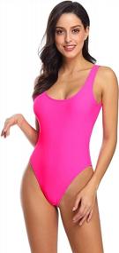 img 3 attached to MIAIULIA Women'S Retro 80S/90S Inspired High Cut Low Back Padding One Piece Swimwear Bathing Suits