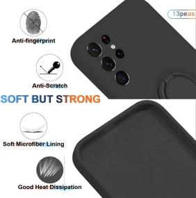 img 2 attached to 13peas Silicone Case with 360° Rotatable Ring Kickstand, Compatible with Samsung Galaxy S22 Ultra (5G 2022 Release), Supports Magnetic Car Mount and Includes Strap - Protective Cover (Black)