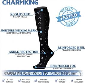 img 1 attached to 8 Pack Of CHARMKING Compression Socks For Women & Men - 15-20 MmHg Circulation Support For Athletic Running And Cycling