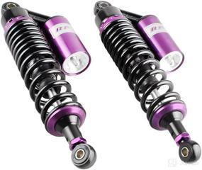 img 1 attached to 🏍️ GZYF 13.5" 340mm Motorcycle Pair Air Shocks Absorber: Perfect Fit for Honda, Suzuki, Kawasaki, Yamaha ATV, Go Kart, Quad, Dirt Sport Bikes - Black/Purple