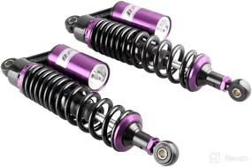 img 2 attached to 🏍️ GZYF 13.5" 340mm Motorcycle Pair Air Shocks Absorber: Perfect Fit for Honda, Suzuki, Kawasaki, Yamaha ATV, Go Kart, Quad, Dirt Sport Bikes - Black/Purple