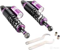 🏍️ gzyf 13.5" 340mm motorcycle pair air shocks absorber: perfect fit for honda, suzuki, kawasaki, yamaha atv, go kart, quad, dirt sport bikes - black/purple логотип