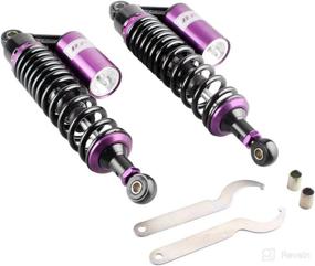 img 4 attached to 🏍️ GZYF 13.5" 340mm Motorcycle Pair Air Shocks Absorber: Perfect Fit for Honda, Suzuki, Kawasaki, Yamaha ATV, Go Kart, Quad, Dirt Sport Bikes - Black/Purple