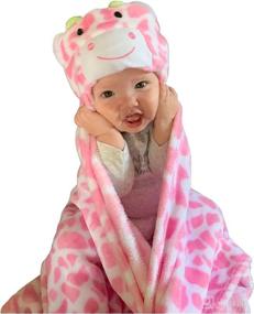 img 4 attached to 👶 Cozy Toddler Hooded Blanket: Plush Soft Animal Hoodie Blankie for Babies & Infants | 36x27 Size with Hood