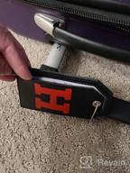img 1 attached to Leather Luggage Tag Set - Casmonal Initial Travel Bag Tags Fully Bendable (1 Pcs) review by Dana Wood