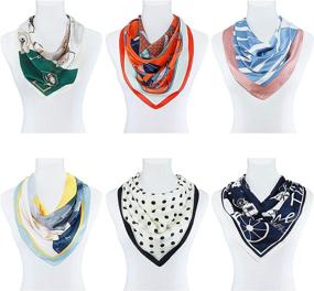 img 2 attached to Glamorstar Satin Scarf: Square Handkerchief for Women's Scarves and Wraps, Best Accessories