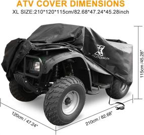 img 3 attached to X AUTOHAUX Universal Fit XL Size ATV Cover | Waterproof All Weather Protector for Quad 4 Wheelers | Black with Silver Coating Inside | Dimensions: 86.3 x 47.2 x 45.3 Inch