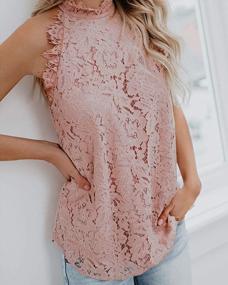 img 3 attached to Sexy Floral Lace Halter Neck Camisole Tank Top For Women'S Summer Nightout Blouse