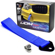 🚗 enhance your ride: ijdmtoy sports universal nylon tow strap for front or rear bumpers - vibrant blue racing style! logo