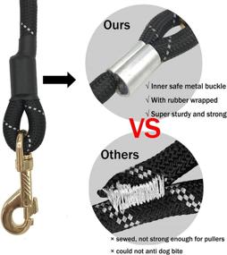 img 1 attached to 🐾 Premium Reflective Strong Nylon Dog Rope Lead with Soft Handle - 8-20 FT Long - Ideal for Training