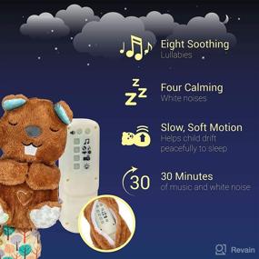 img 2 attached to 🦫 Nuby Lifelike Animated Sleeping Beaver with 8 Soothing Lullabies, 4 Calming White Noises, and 30-Min Non-Stop Play