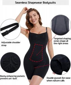 img 1 attached to Tone Your Figure With SHAPERX Tummy Control Bodysuit For Women: Smooth, Seamless, And Full Coverage