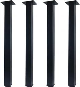 img 4 attached to QLLY 24 Inch Adjustable Metal Furniture Legs, Square Office Table Furniture Leg, Set Of 4 (Black)
