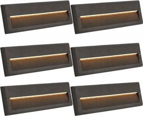 img 4 attached to Low Voltage LED Landscape Deck Light, 10 Inch 6W 122LM 12V Wired For Outdoor Yard Lawn Step And Stair Lighting, Die-Cast Aluminum Construction, Waterproof, 15-Year Lifespan, 6 Pack
