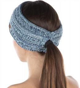 img 3 attached to Funky Junque 4 Tone Lt Blue Headwrap For Women'S Ponytail And Messy Bun