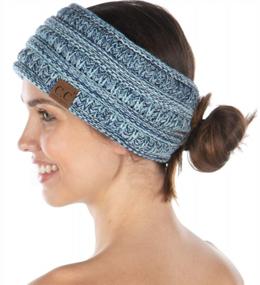img 2 attached to Funky Junque 4 Tone Lt Blue Headwrap For Women'S Ponytail And Messy Bun