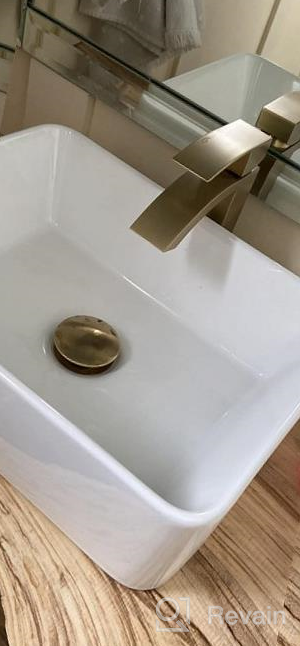 img 1 attached to Brushed Gold Brass Pop Up Drain Stopper For Bathroom Sink With Overflow, Vessel Vanity Waste And Small Cap Drainer By TRUSTMI review by Agonia Ajdini