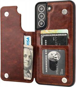 img 4 attached to Protect Your Samsung Galaxy S22 Plus In Style With Onetop'S Wallet Case With Kickstand, Card Slots, And Double Magnetic Clasp In Durable PU Leather (Brown)