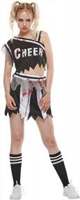 img 4 attached to Halloween Women'S Bloody Zombie Cheerleader Dress Costume By EraSpooky