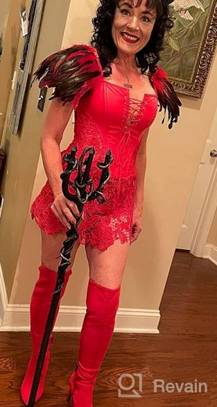 img 1 attached to Women'S Leather Corset Bustier Lingerie Top Waist Cincher Basque Punk Rock Halloween Costume review by Hamilton Larcony